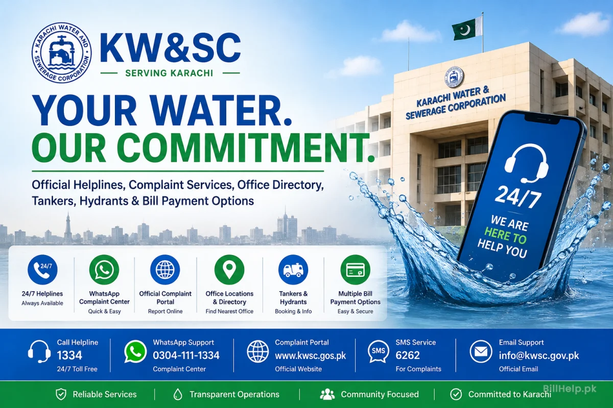 KWSB / KWSC 24/7 Helpline, Complaint Numbers & Complete Service Directory