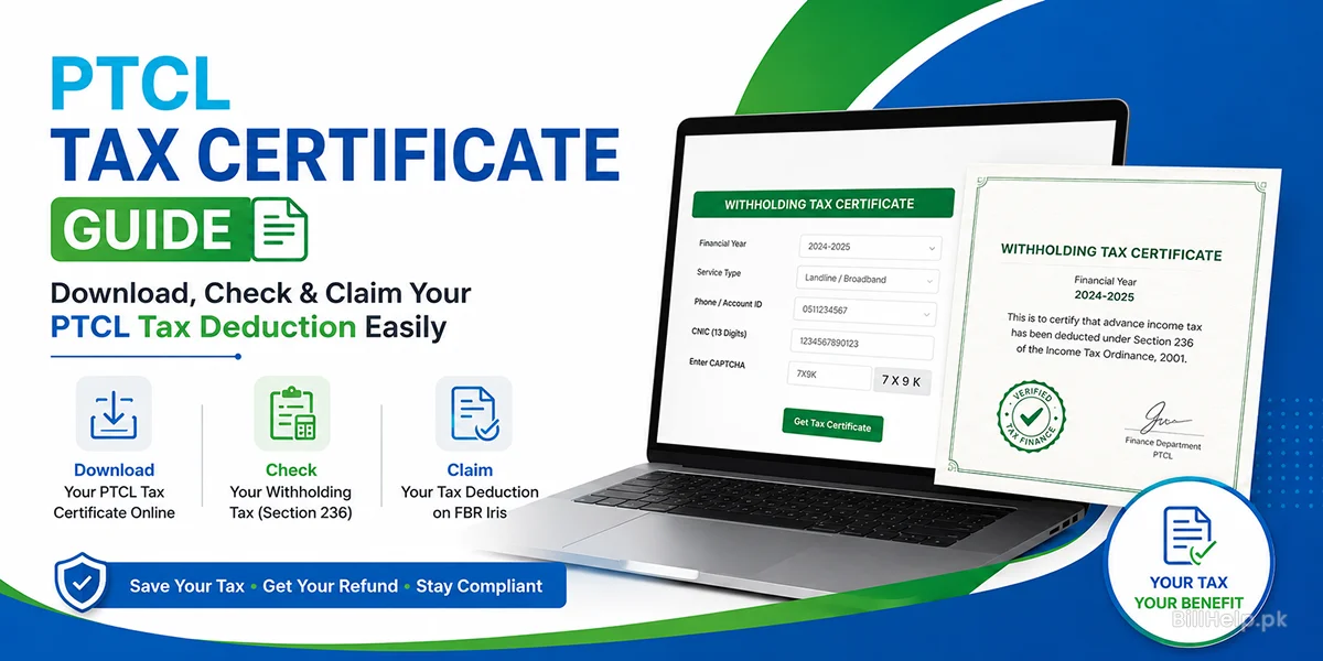 PTCL Bill Withholding Tax Certificate & Tax Deduction Guide