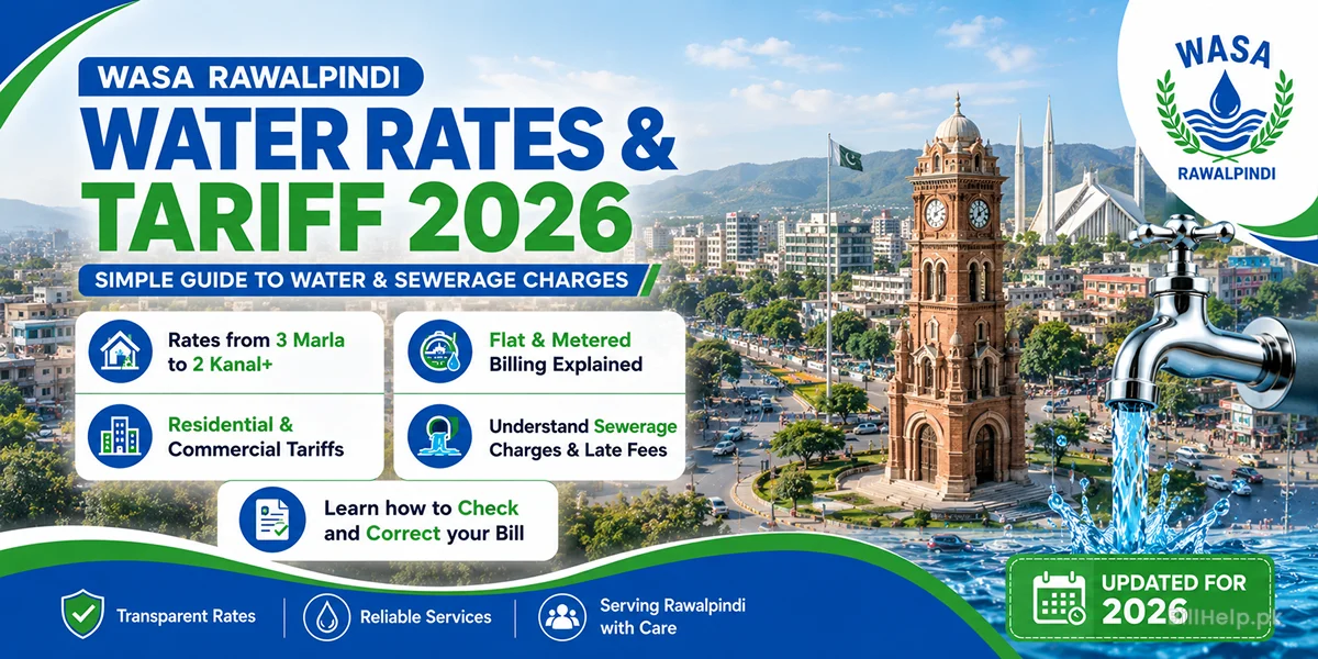 WASA Rawalpindi Water Rates & Tariff Breakdown (3 Marla to Commercial)