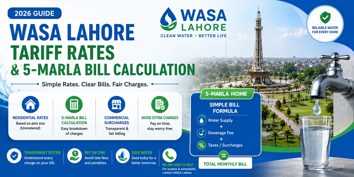 WASA Lahore Tariff Rates, 5-Marla Bill Calculation & Property Charges (2026)