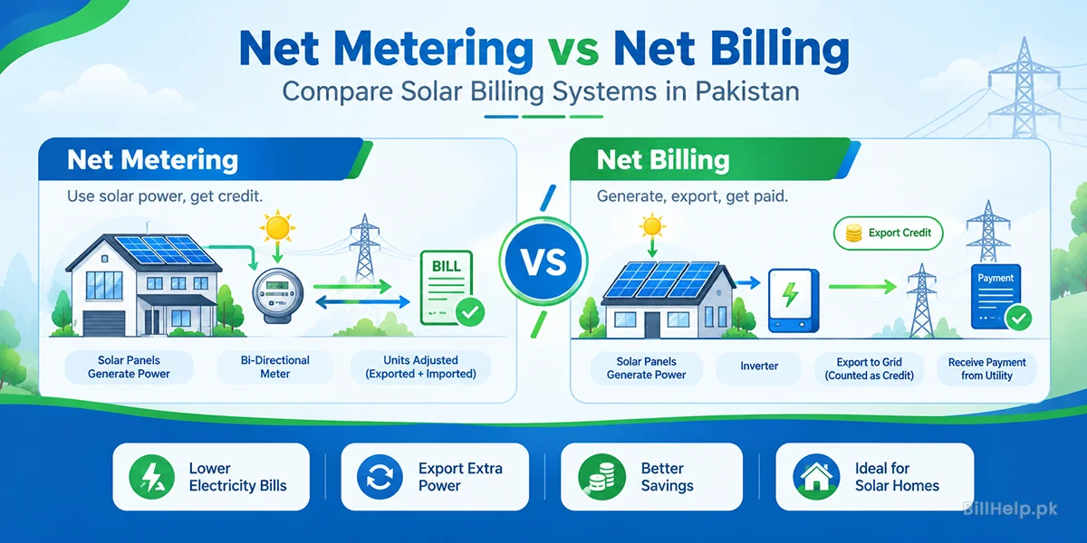 Net Metering vs Net Billing in Pakistan (2026) – Key Differences Explained