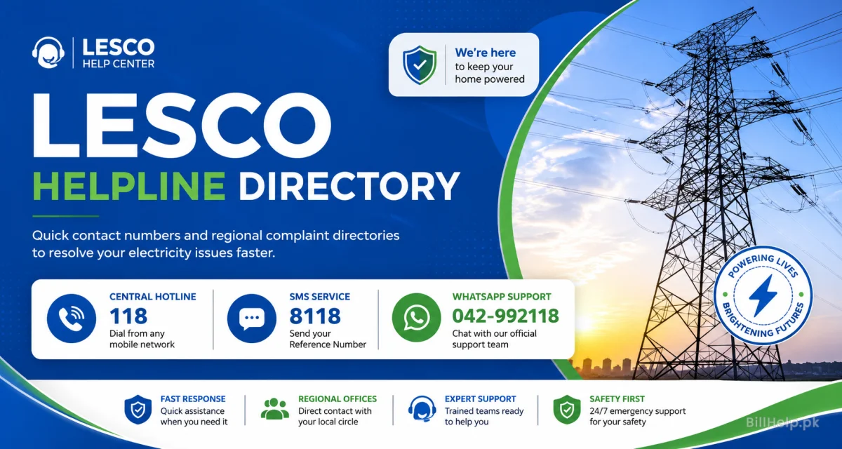 Complete LESCO Helpline Directory, Complaint Numbers & Offices