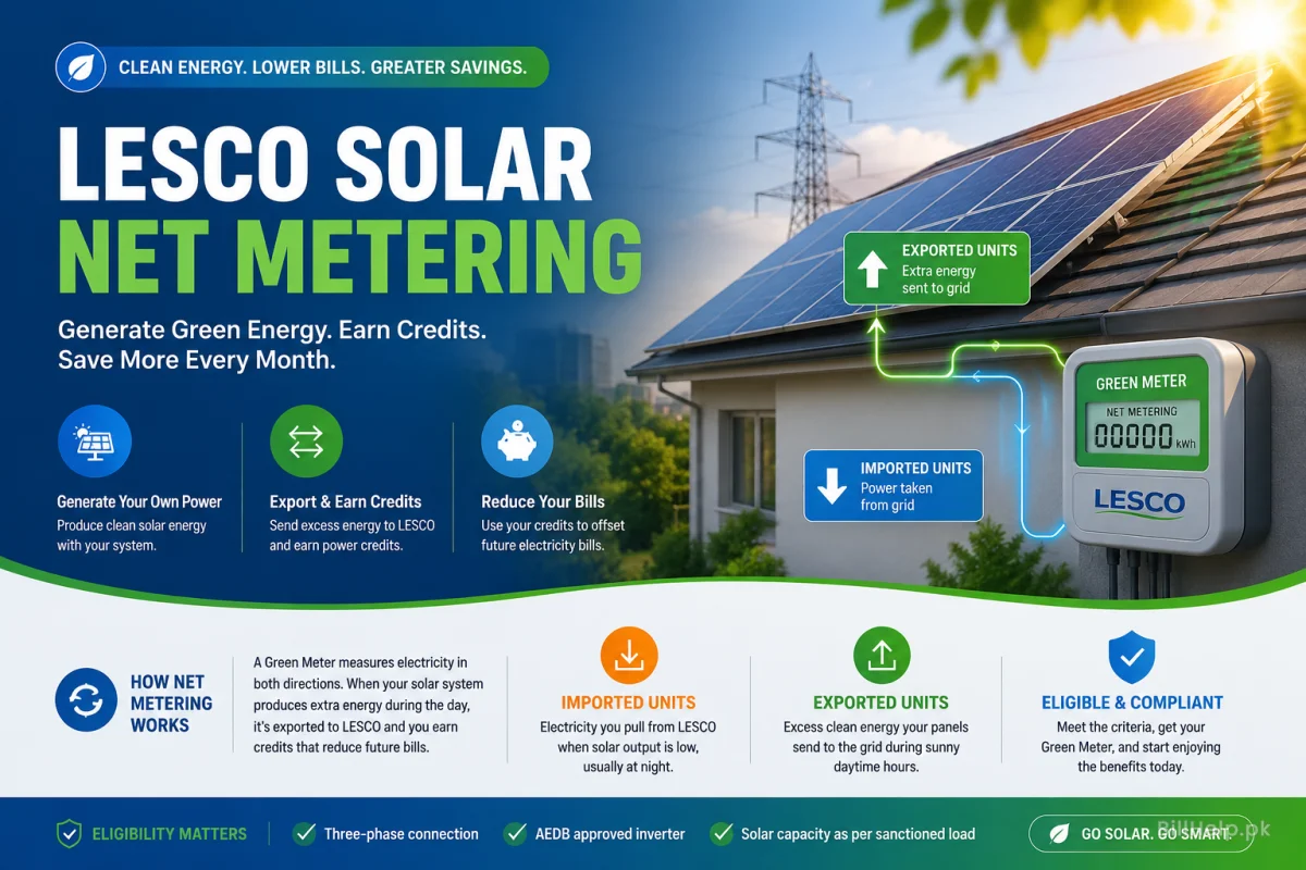 Switch to LESCO Solar Net Metering & Green Meter Guide