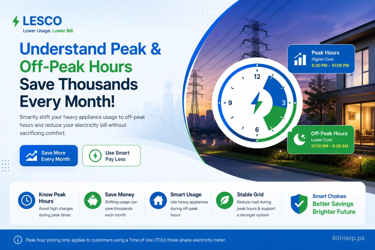 LESCO Peak and Off-Peak Hours Timing