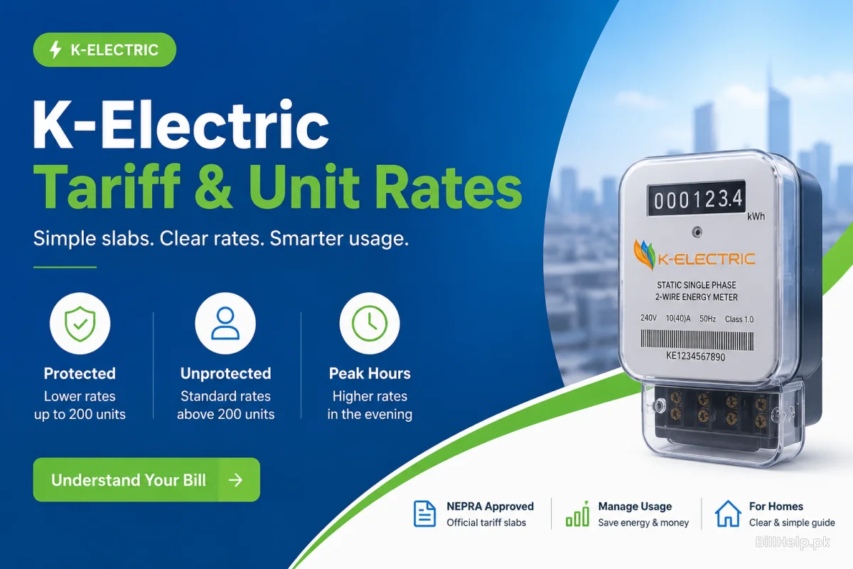 K-Electric Tariff & Unit Rates: Complete Price Slabs Explained