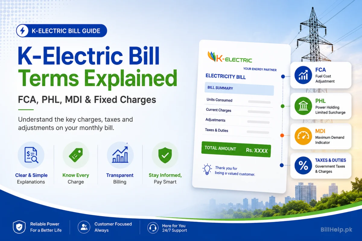 K-Electric Bill Terms Explained: What Are FCA, PHL, MDI, and Fixed Charges?