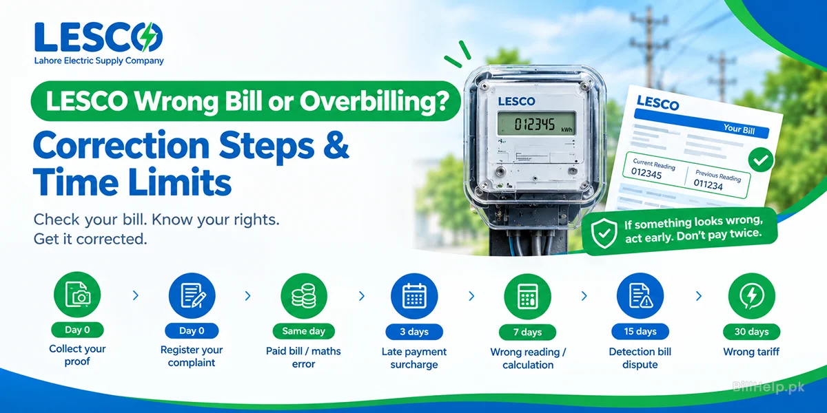 LESCO Wrong Bill or Overbilling? Correction Steps and Time Limits