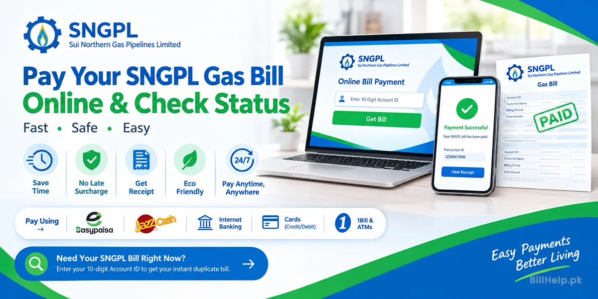 How to Pay SNGPL Gas Bill Online & Check Payment Status