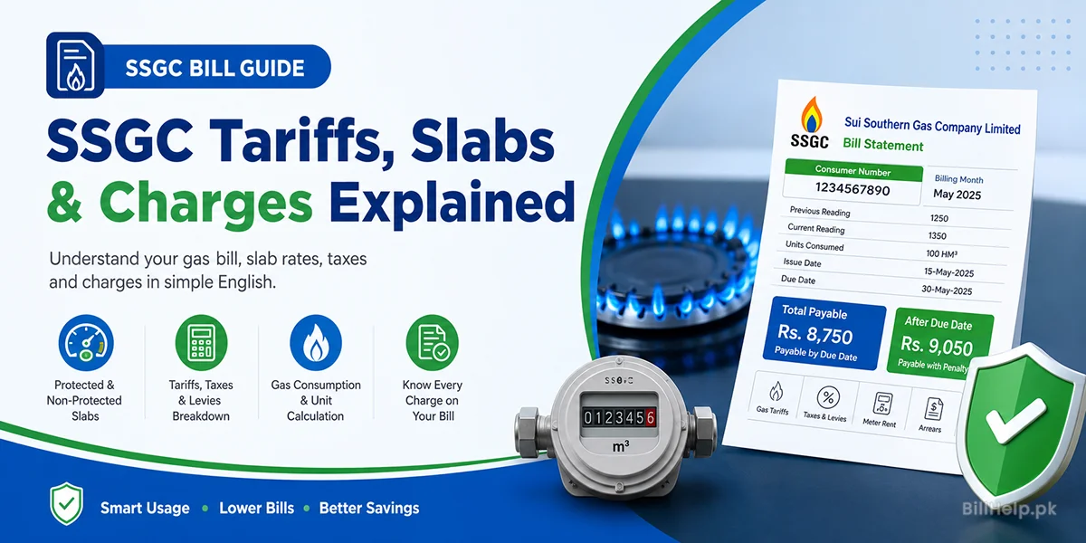 ssgc tariff, taxes and slabs